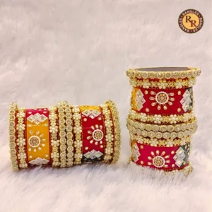 Red & Yellow Dual Color Rajwadi Bridal Chura Set