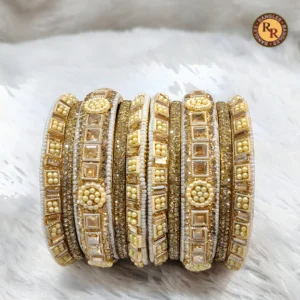 Ivory Silk Thread Boss Bangle Set
