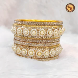pearl-floral-gold-finish-metal-bangles-heavy-designer-bridal-bangles-wholesale