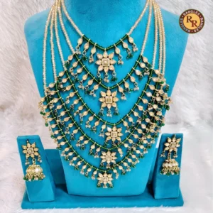green-stone-multi-layer-pearl-bridal-jewellery-set-rani-haar-designer-necklace-set-wholesale