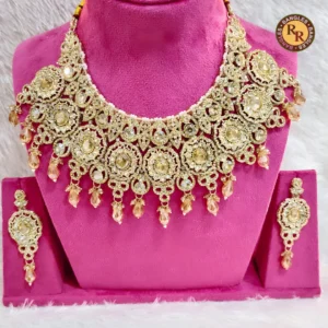 antique-gold-bridal-jewellery-set-filigree-designer-necklace-set-with-earrings-wholesale