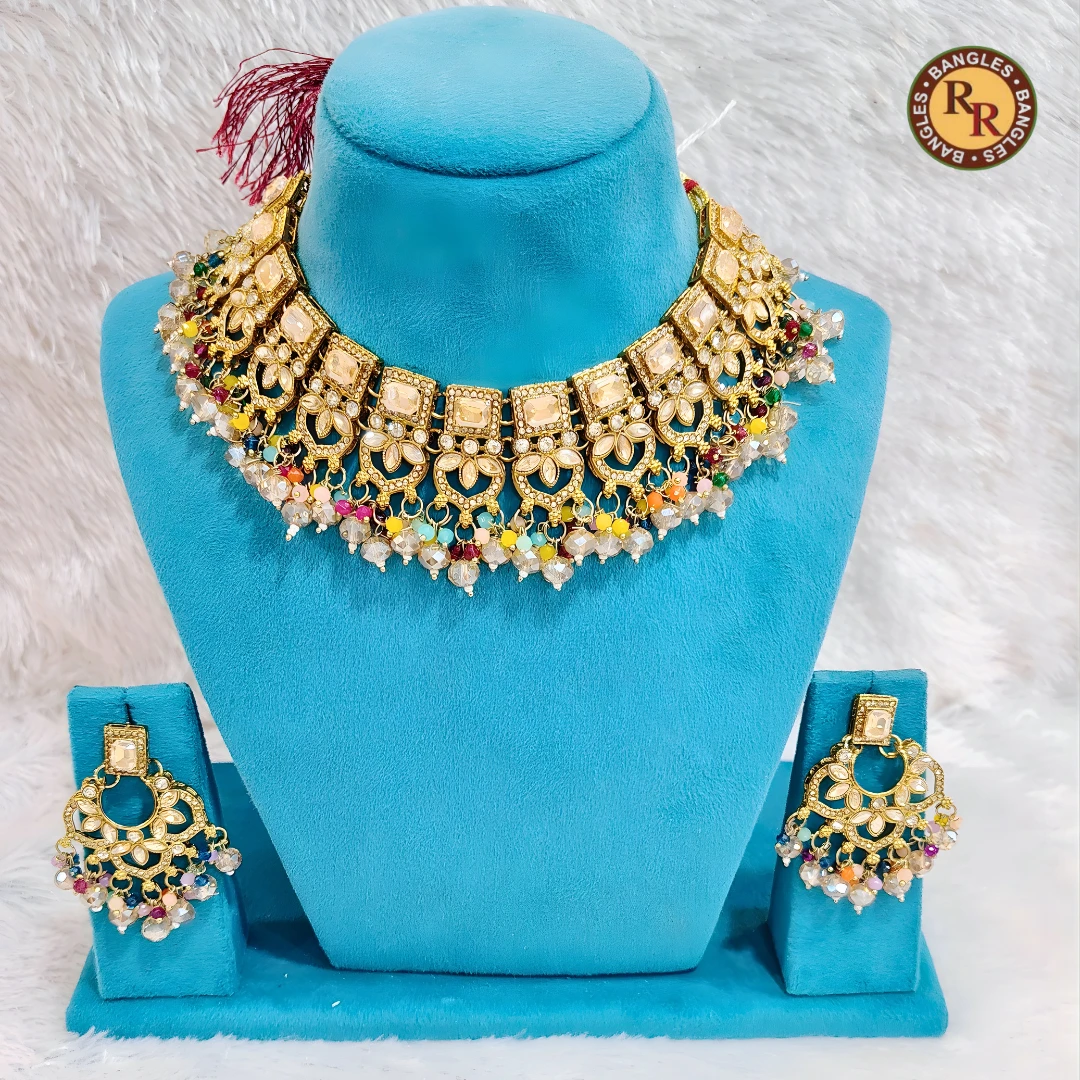 Multicolor Kundan Choker Bridal Jewellery Set