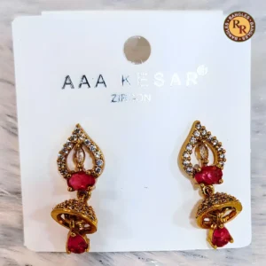 red-stone-zircon-jhumka-earrings