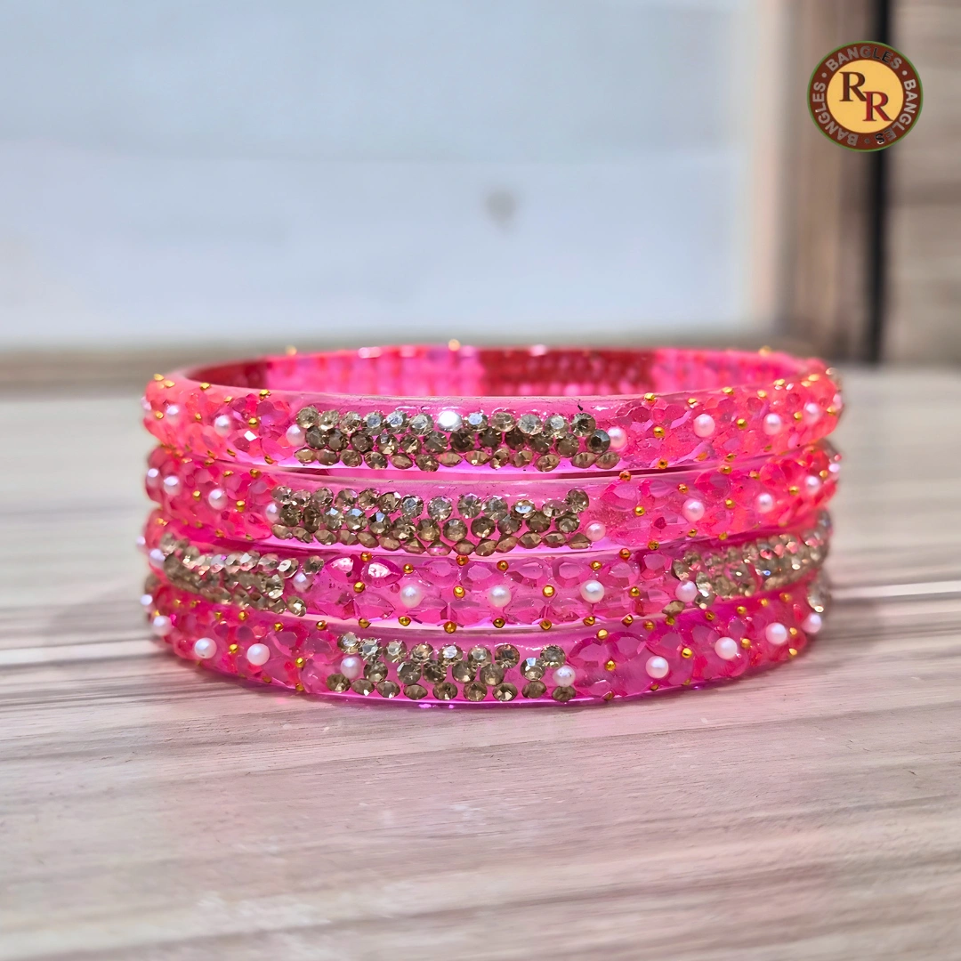 Pink Borosil Bangle Set