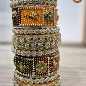 Rajwadi Antique Gold Lac Bridal Chura Set