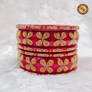 Maroon Lac Bangle Set