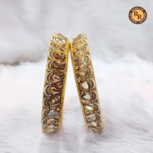 Golden Glass Bangles Set for Women
