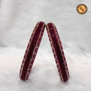 Maroon Glass Bangle Set