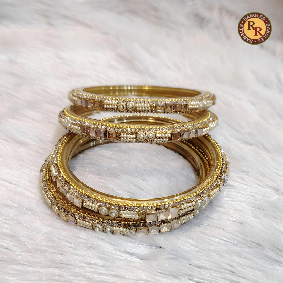 Champagne Gold Glass Bangle Full Set