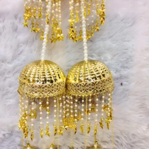 Gold Double Tier Bridal Kalire | Pearl String & Mini Jhumka Drop Embellished Traditional Kalire | Wedding & Bridal Wear Wholesale Kalire