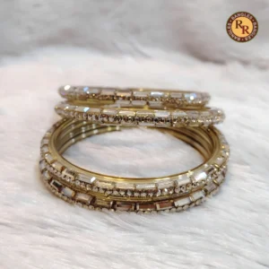 champagne-ivory-glass-bangle-set-baguette-diamond-rhinestone-strip-embellished-minimal-bridal-glass-bangles-wedding-festive-wear-wholesale-bangles