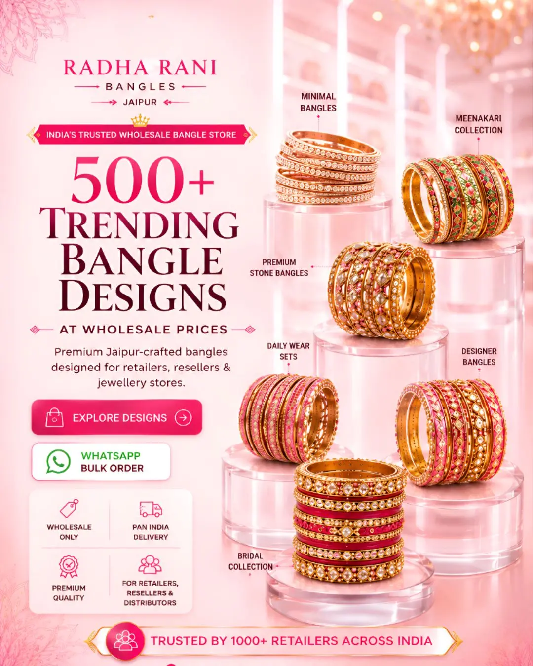 500 plus trending wholesale bangle designs from Jaipur for jewellery retailers resellers and distributors