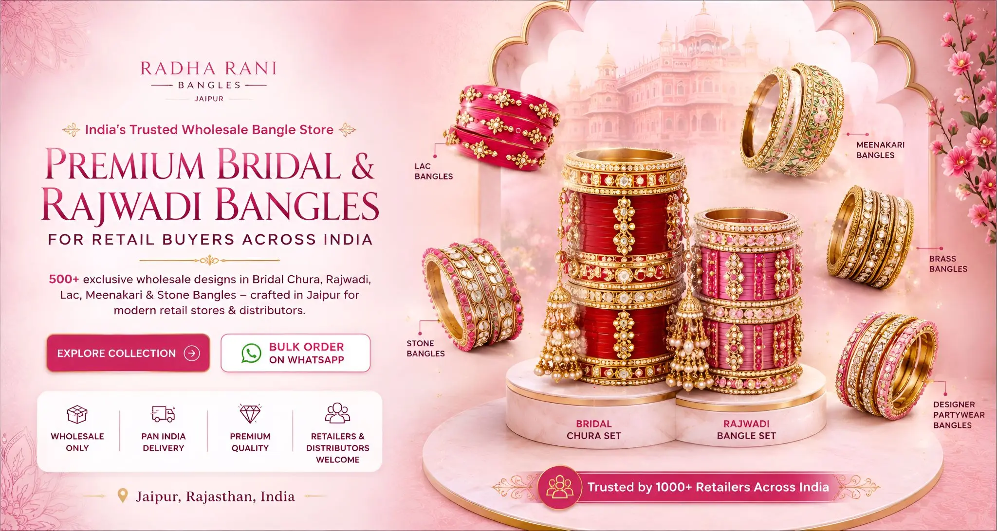 Premium bridal and rajwadi bangles wholesale collection in Jaipur for retailers and jewellery stores across India