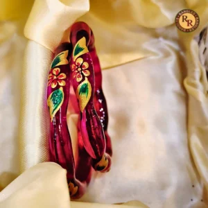wine-magenta-transparent-glass-bangles-gold-leaf-red-floral-hand-painted-meenakari-design-wholesale-supplier-jaipur