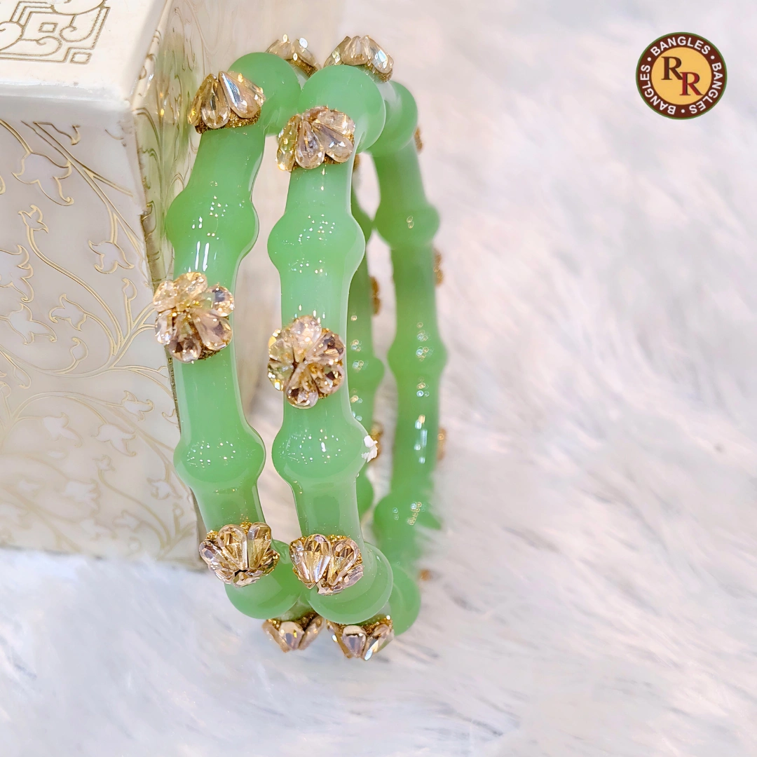 Mint Jade Green Glass Bangles