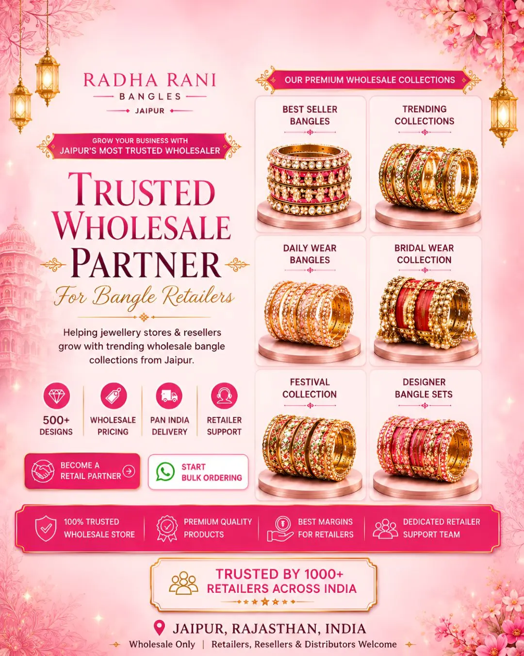 Trusted wholesale bangle supplier in Jaipur for retailers resellers and jewellery distributors across India