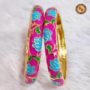 Magenta Meenakari Bangle Set