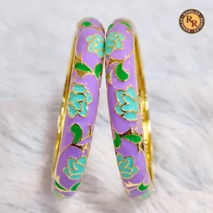 Lavender Meenakari Bangle Set