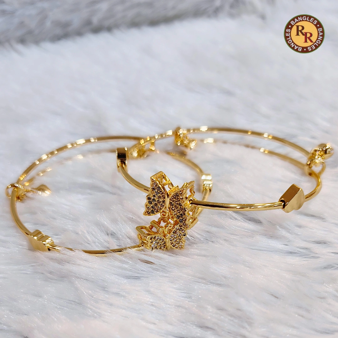 Gold Tone CZ Butterfly Charm Bracelet