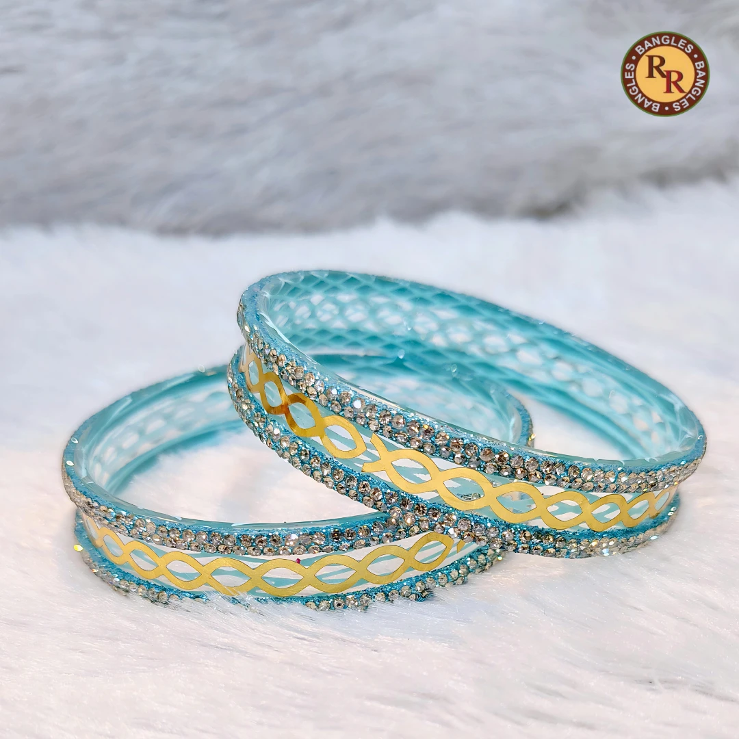 Sky Blue Glass Bangle Set