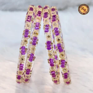 clear-transparent-glass-bangle-set-of-4-purple-amethyst-stone-champagne-crystal-flower-cluster-wholesale-supplier-jaipur