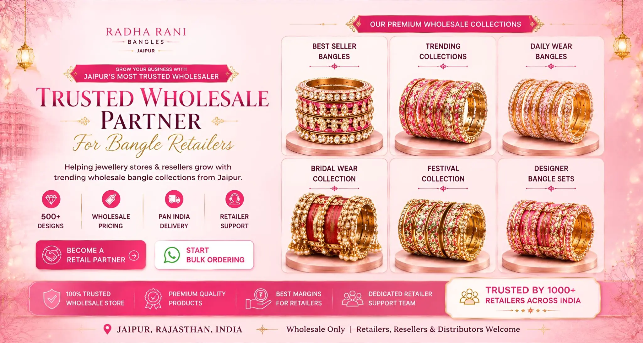 Trusted wholesale bangle supplier in Jaipur for retailers resellers and jewellery distributors across India