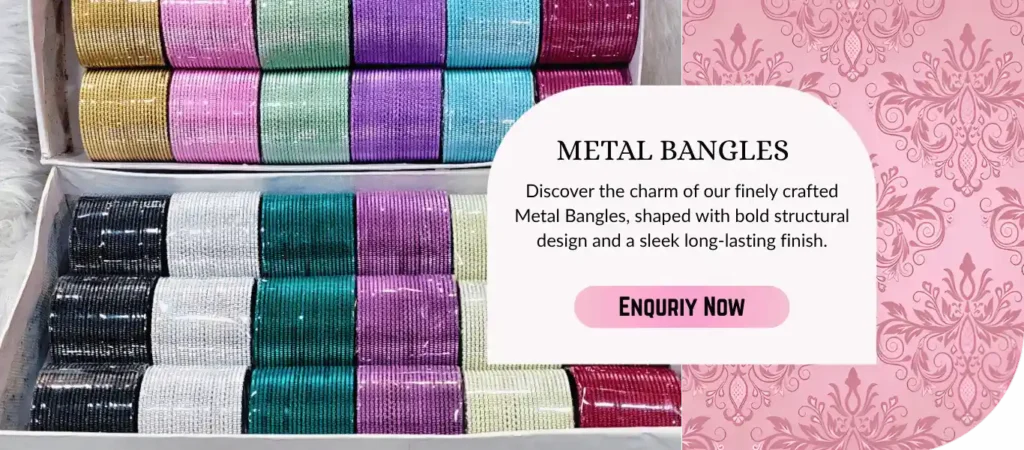 Designer metal bangles with colourful modern jewellery styling and festive collections.
