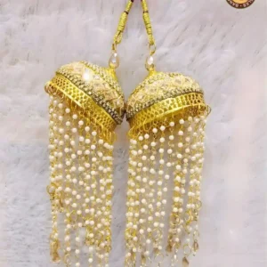 Gold Bridal Kalire | Pearl String Tassel Jhumka Dome Traditional Kalire | Wedding & Bridal Wear Wholesale Kalire