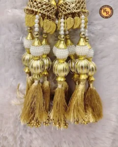 Gold Silk Tassel Bridal Kalire | Pearl Bead & Gold Coin Embellished Bohemian Traditional Kalire | Wedding & Bridal Wear Wholesale Kalire