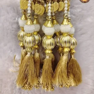 Gold Silk Tassel Bridal Kalire | Pearl Bead & Gold Coin Embellished Bohemian Traditional Kalire | Wedding & Bridal Wear Wholesale Kalire