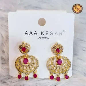 Gold Zircon CZ Chandbali Earrings