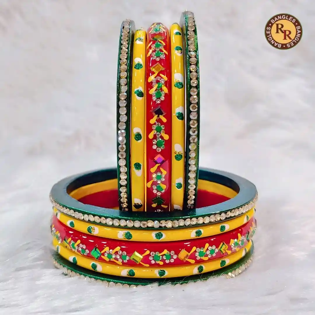 Multicolor Meenakari Lac Bangles Set | Rajasthani Handmade Stone Work Lac Bangles Wholesale