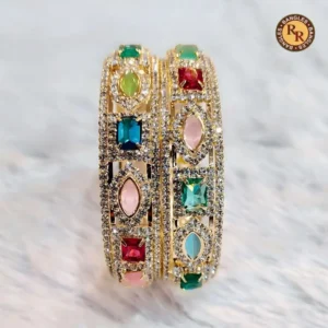 Multicolor Stone Designer Imitation Bangles Set | Heavy Diamond Look Bridal Bangles Wholesale