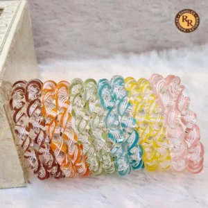 Multicolor Twisted Glass Bangles | Hand Painted Yellow Orange Floral Leaf Design | Assorted Bulk Set | Wholesale Supplier Jaipur