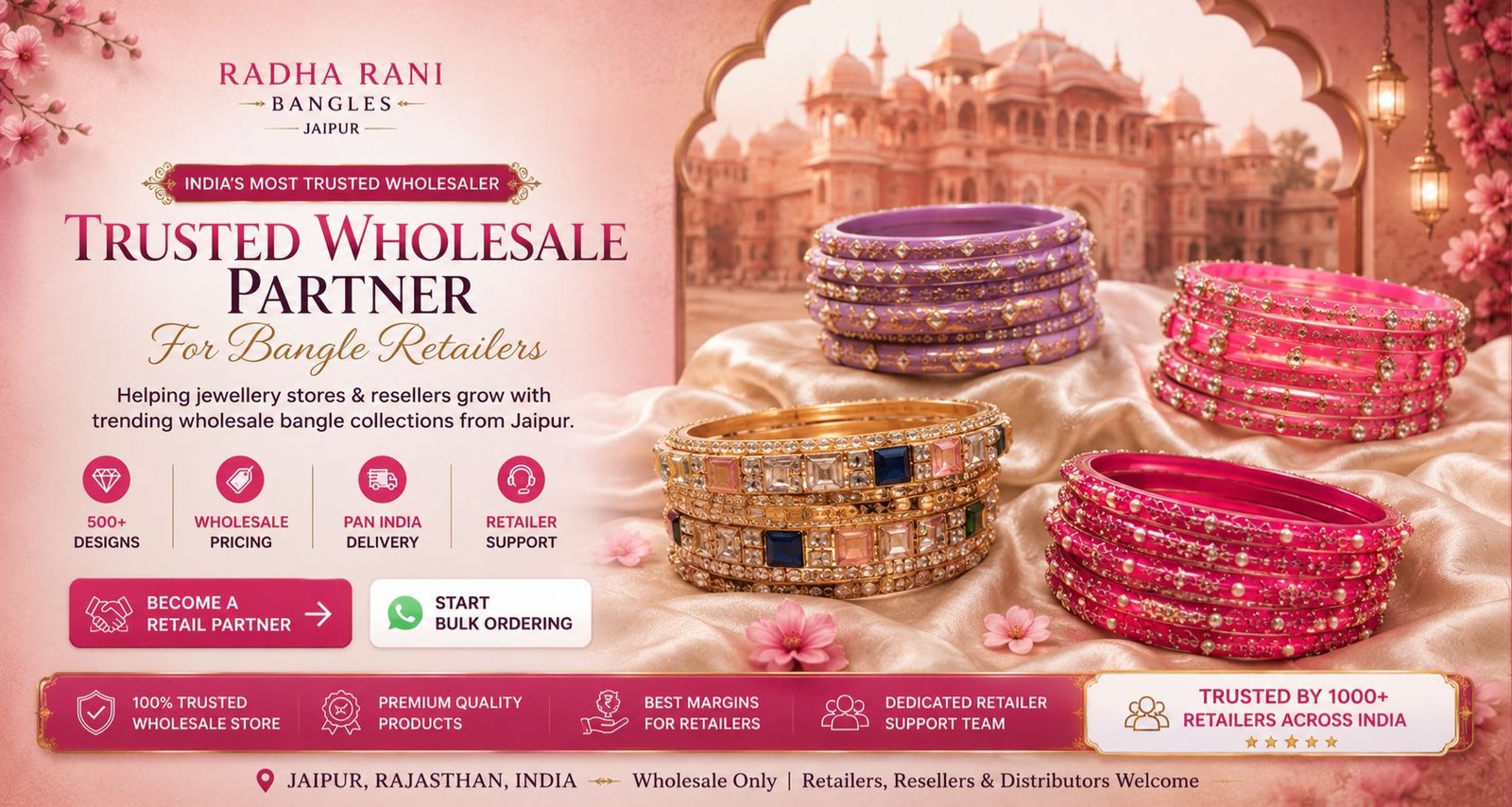 Trusted wholesale bangle supplier in Jaipur for retailers resellers and jewellery distributors across India