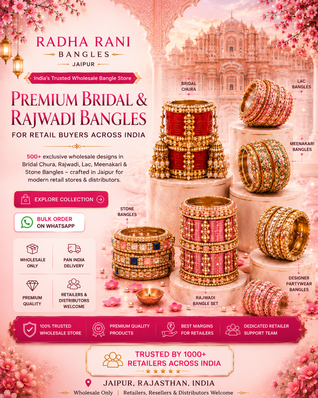 Premium bridal and rajwadi bangles wholesale collection from Jaipur for retailers and jewellery stores across India