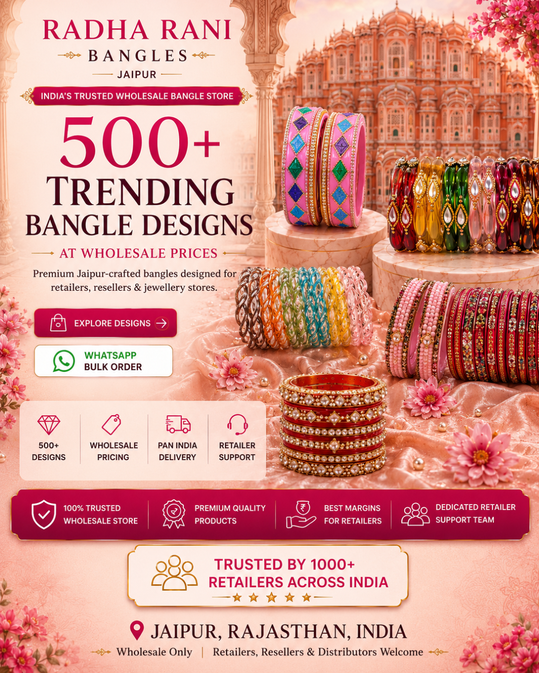 500 plus trending wholesale bangle designs from Jaipur for jewellery retailers resellers and distributors