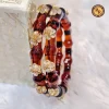 Amber Tortoiseshell Segmented Glass Bangle Set | Crystal Gold Floral Cap Embellished Best Selling Designer Glass Bangles | Festive & Ethnic Wear Wholesale Bangles