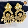 Antique Gold Peacock Kundan Meenakari Earrings