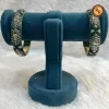 Brass Crystal Diamond Work Kada Set of 2 Black Silver Tone Wholesale Supplier (2)