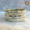 Brass Diamond Cut 8 Piece Bangle Set Gold Silver Dual Tone Wholesale Bulk Supplier