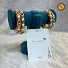 Brass Tricolor Meenakari Kada Set of 4 | Red White Black Geometric Diamond Pattern | Wholesale Supplier
