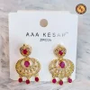 Gold Zircon CZ Chandbali Earrings