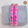 Hot Pink Meenakari Bangle Set | Turquoise & Purple Diamond Argyle Pattern Gold Base Traditional Jaipur Meenakari Bangles | Festive & Navratri Wear Wholesale Bangles
