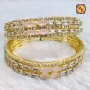 Layered Designer Imitation Bangles with Pastel Stones | Diamond Look Bridal Bangles Wholesale