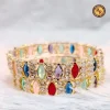 Multicolor Navratna Style Imitation Bangles Set | Heavy Diamond Look Bridal Bangles Wholesale