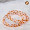 Orange Crystal Swirl Twisted Glass Bangles | White Silver Shimmer Lampwork Design | Wholesale Supplier Jaipur