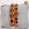 Orange Meenakari Bangle Set | Red & Black Overlapping Diamond Geometric Pattern Gold Base Traditional Jaipur Meenakari Bangles | Festive & Ethnic Wear Wholesale Bangles