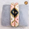Pink White & Black Geometric Meenakari Bangle Set | Bold Diamond Pattern Gold Outline Contemporary Jaipur Meenakari Bangles | Festive & Fusion Ethnic Wear Wholesale Bangles