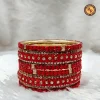 Red Boss Chillai Chudi Set Gold Crystal Rhinestone Seed Bead Work Wholesale Supplier Jaipur
